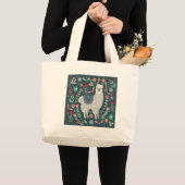 Cute Llama Floral Design Grote Tote Bag (Voorkant (product))