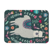 Cute Llama Floral Design Magneet (Horizontaal)