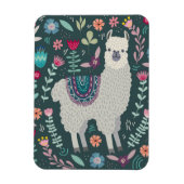 Cute Llama Floral Design Magneet (Verticaal)