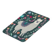 Cute Llama Floral Design Magneet (Linkerzijde)