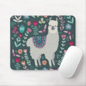 Cute Llama Floral Design Muismat (Met muis)