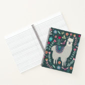Cute Llama Floral Design Notitieboek (Binnen)