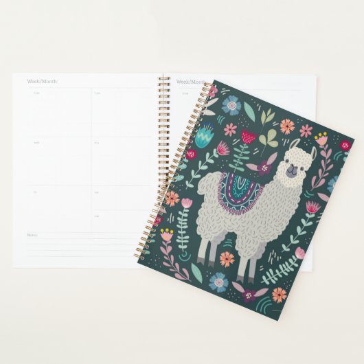 Cute Llama Floral Design Planner (Display)