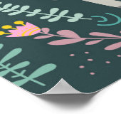 Cute Llama Floral Design Poster (Hoek)