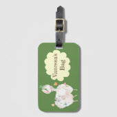 Cute Llama Floral Kinderen Bagagelabel (Voorkant (verticaal))