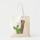 Cute Llama Floral South America Peru No Prob Llama Tote Bag (Voorkant)