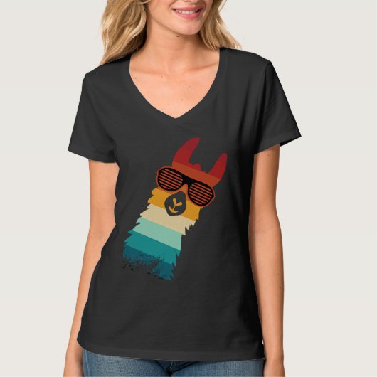 cute llama for llama and alpaca retro t-shirt (Voorkant)