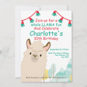 Cute Llama Fun Birthday Party Kaart (Voorkant)