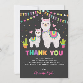 Cute Llama Girl Baby shower Fiesta Hartelijk dank Bedankkaart