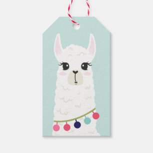 Cute Llama Girl's Birthday Cadeaulabel