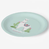 Cute Llama Girl's Birthday Party Papieren Bordje (Gekanteld)