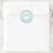 Cute Llama Girl's Birthday Party Ronde Sticker (Tas)