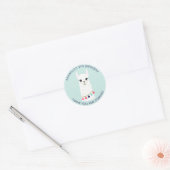 Cute Llama Girl's Birthday Party Ronde Sticker (Envelop)