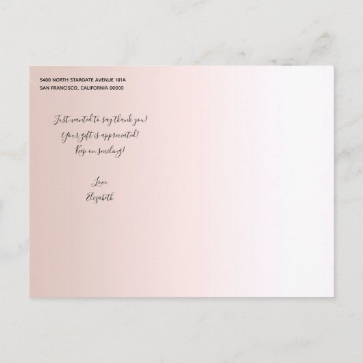 Cute Llama Girly Pink Glitter Hartelijk dank Briefkaart (Achterkant)