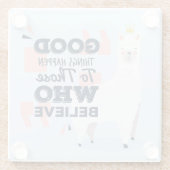 Cute Llama Glazen Onderzetter (Achterkant)