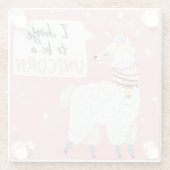 Cute Llama Glazen Onderzetter (Achterkant)