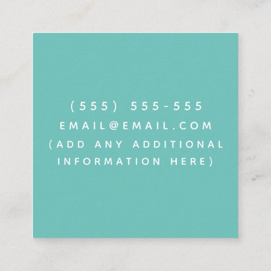 Cute Llama Greenery Daycare Childcare Babysitter Vierkante Visitekaartje (Achterkant)