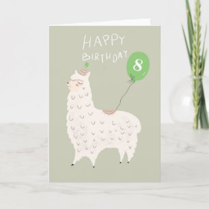 Cute Llama Happy Birthday Kaart