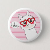 Cute Llama Hola Ronde Button 5,7 Cm (Voorkant)