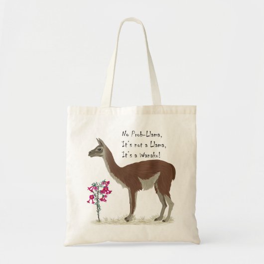 Cute Llama Illustration Guanaco South America Tote Bag (Voorkant)