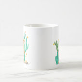 Cute Llama in Gele bloeiende Cactus Garden Scene Koffiemok (Center)