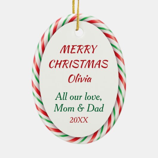 Cute Llama Joy Kinder kerstversiering Keramisch Ornament (Achterkant)