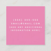 Cute Llama Kawaii Clouds Pink Daycare Rainbow Kind Vierkante Visitekaartje (Achterkant)