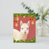 Cute Llama-kerstfeestdag Briefkaart (Staand voorkant)