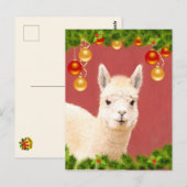 Cute Llama-kerstfeestdag Briefkaart (Voorkant / Achterkant)