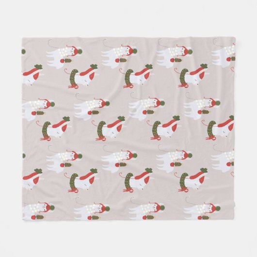 Cute Llama-kerstlama Fleece Deken (Voorkant (Horizontaal))