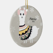 Cute Llama Kerstmis Keramisch Ornament (Rechts)