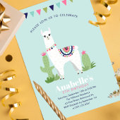 Cute Llama Kids Birthday Party Kaart