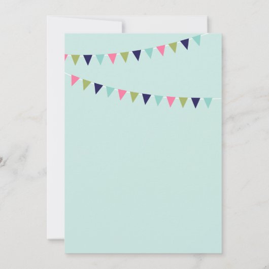 Cute Llama Kids Birthday Party Kaart (Achterkant)