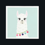 Cute Llama Kids Birthday Party Servet<br><div class="desc">Cool gepersonaliseerd lama- of alpaca-ontwerp perfect voor kinderen die verjaardagsfeestjes houden.</div>