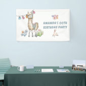 Cute Llama Kids Birthday Party Spandoek (Beurs)