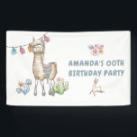 Cute Llama Kids Birthday Party Spandoek<br><div class="desc">Llama thema Verjaardagsfeestbanner aanpasbaar aan uw evenementspecifieke kenmerken.</div>
