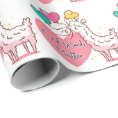 Cute Llama Kind Words Matter Cadeaupapier (Rol Hoek)