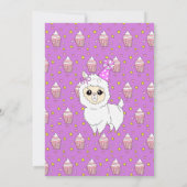 Cute Llama, Kitten en Mouse Paarse verjaardag Kaart (Achterkant)