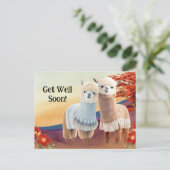Cute Llama krijgt snel Briefkaart (Staand voorkant)