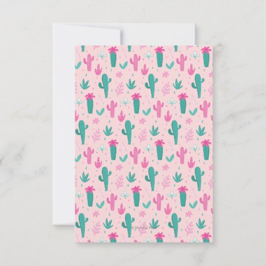 Cute Llama leuke cactus Birthday Invitation Kaart (Achterkant)