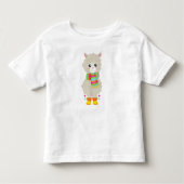 Cute Llama, Little Llama, Alpaca, Llama met Scarf Kinder Shirts (Voorkant)