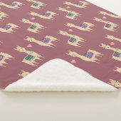 Cute Llama Love Hearts Sherpa Deken (3/4)