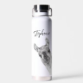 Cute Llama Lover Persoonlijke naam Waterfles (Achterkant)