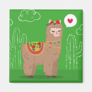 Cute Llama Magneet