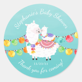 Cute Llama Mama Baby shower Favor Sticker