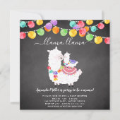 Cute Llama Mama Baby shower Invitation Kaart (Voorkant)