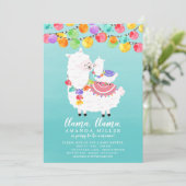Cute Llama Mama Baby shower Invitation Kaart (Staand voorkant)