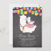 Cute Llama Mama Baby shower Invitation Kaart (Voorkant)