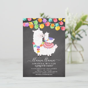 Cute Llama Mama Baby shower Invitation Kaart