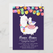 Cute Llama Mama Baby shower Invitation Kaart (Voorkant)